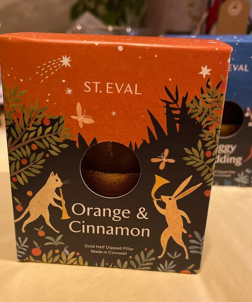 St Eval Orange & Cinnamon Gold Dipped Scented Candle - Boxed