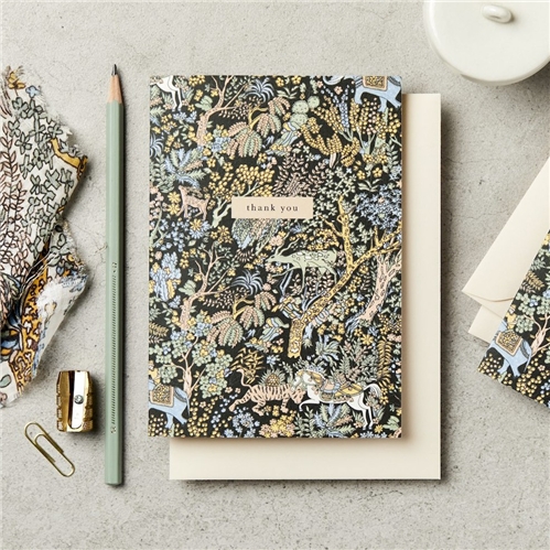 Katie Leamon Forest Black Thank You Card