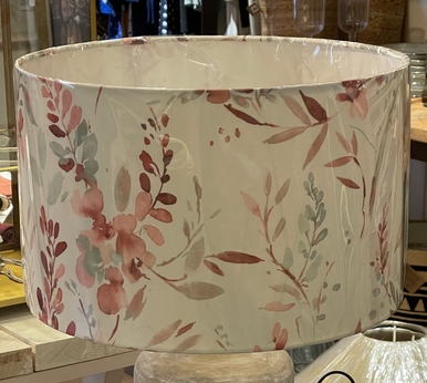Willow Natural Hurumi Drum Lampshade - Pink -30mm Medium Drum