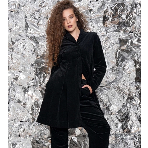 Amici by Baci Velvet Swing Coat - Black