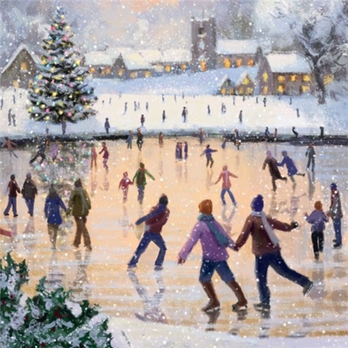 Skating on Christmas Eve Christmas Card Pack