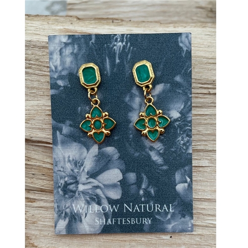 Willow Natural Emerald Drop Earrings