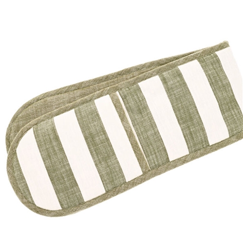 Olive Wide Stripe Oven Glove