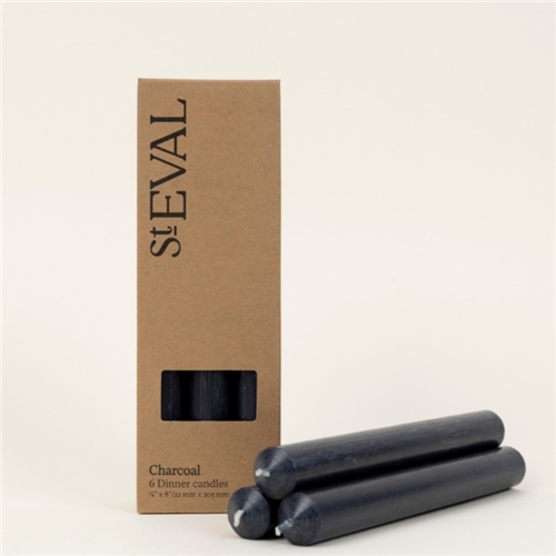 St Eval Charcoal Dinner Candles