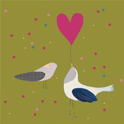 Print Circus Two Birds One Heart Greeting Card