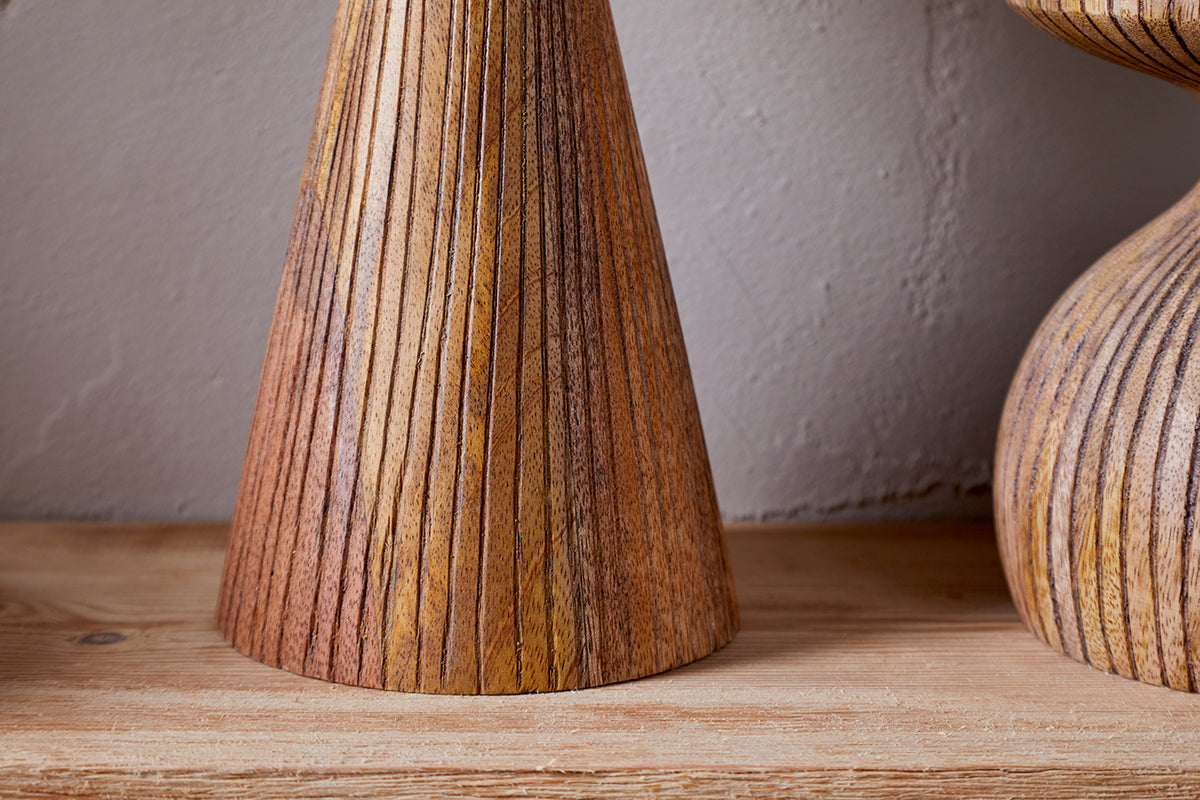 Nkuku Omari Mango Wood Candlesticks