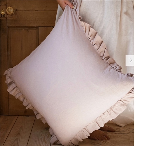 The Interiors Yard The Brighton Pavillion Chalk Pink Washed Linen Cushion