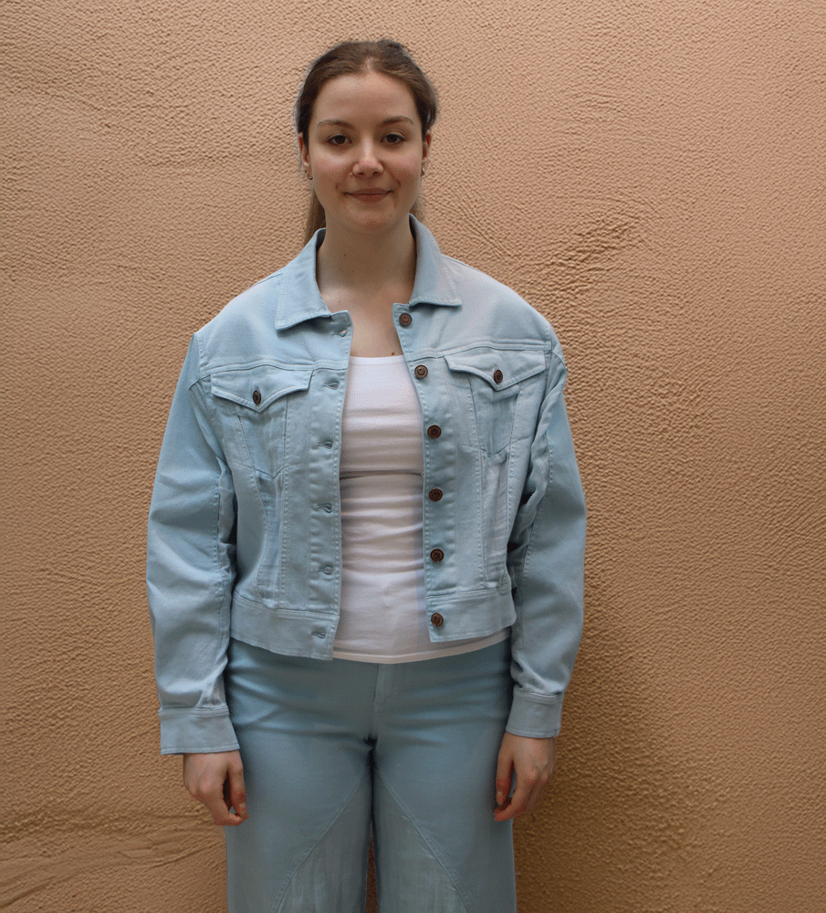European Culture Light Blue Western Cotton Jacket
