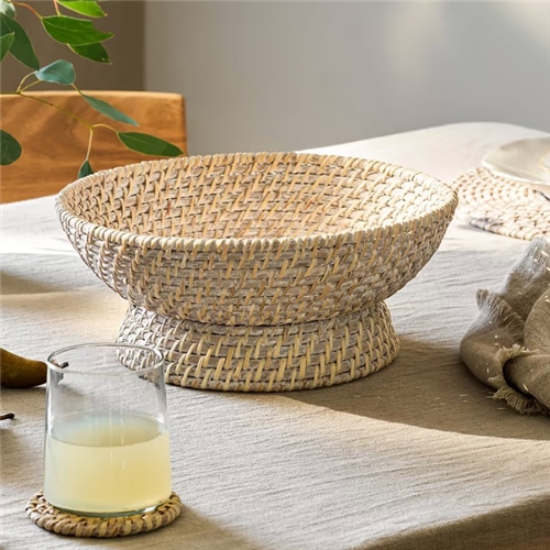 Garden Trading Wittering Rattan White Bowl
