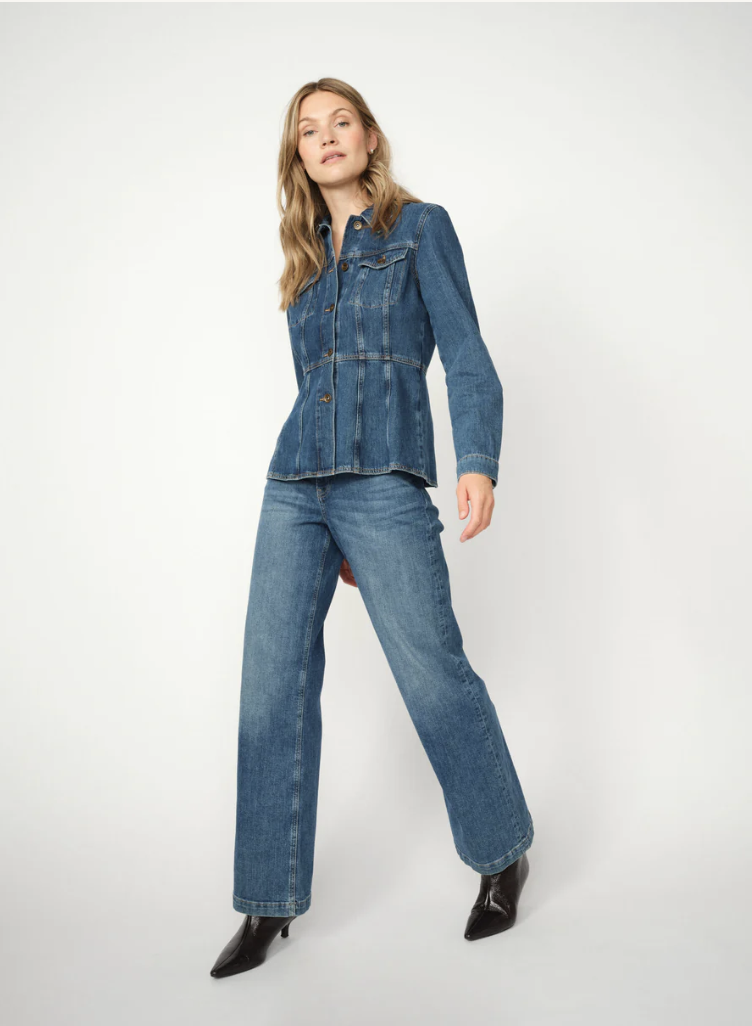 Mos Mosh Dara Deco Jeans - Mid Blue  - New