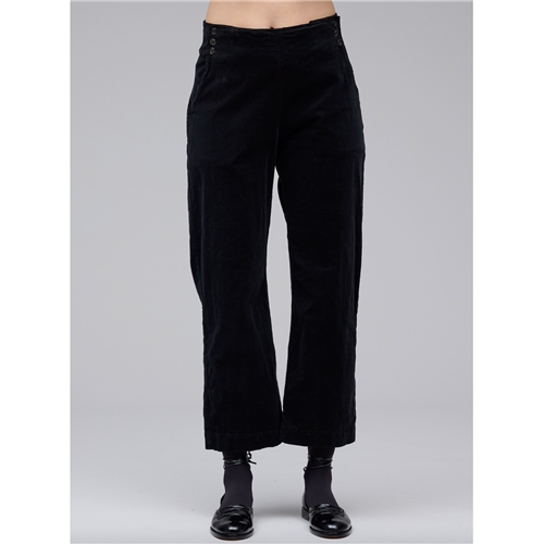Cut Loose Button Trousers - Mini Cord - Black