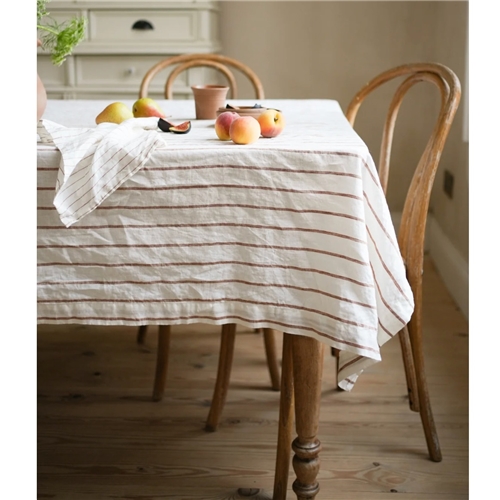 The Provence Stripe Tablecloth - Fine Ginger Stripe