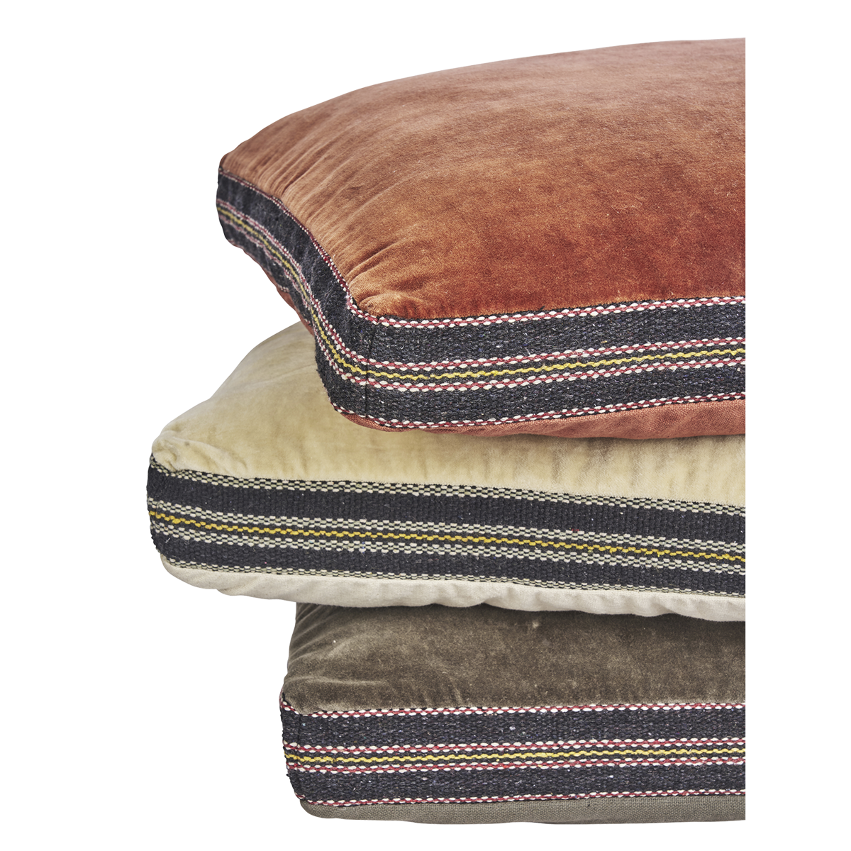 Madam Stoltz - Cotton Velvet Seating Mat  - Burnt Red