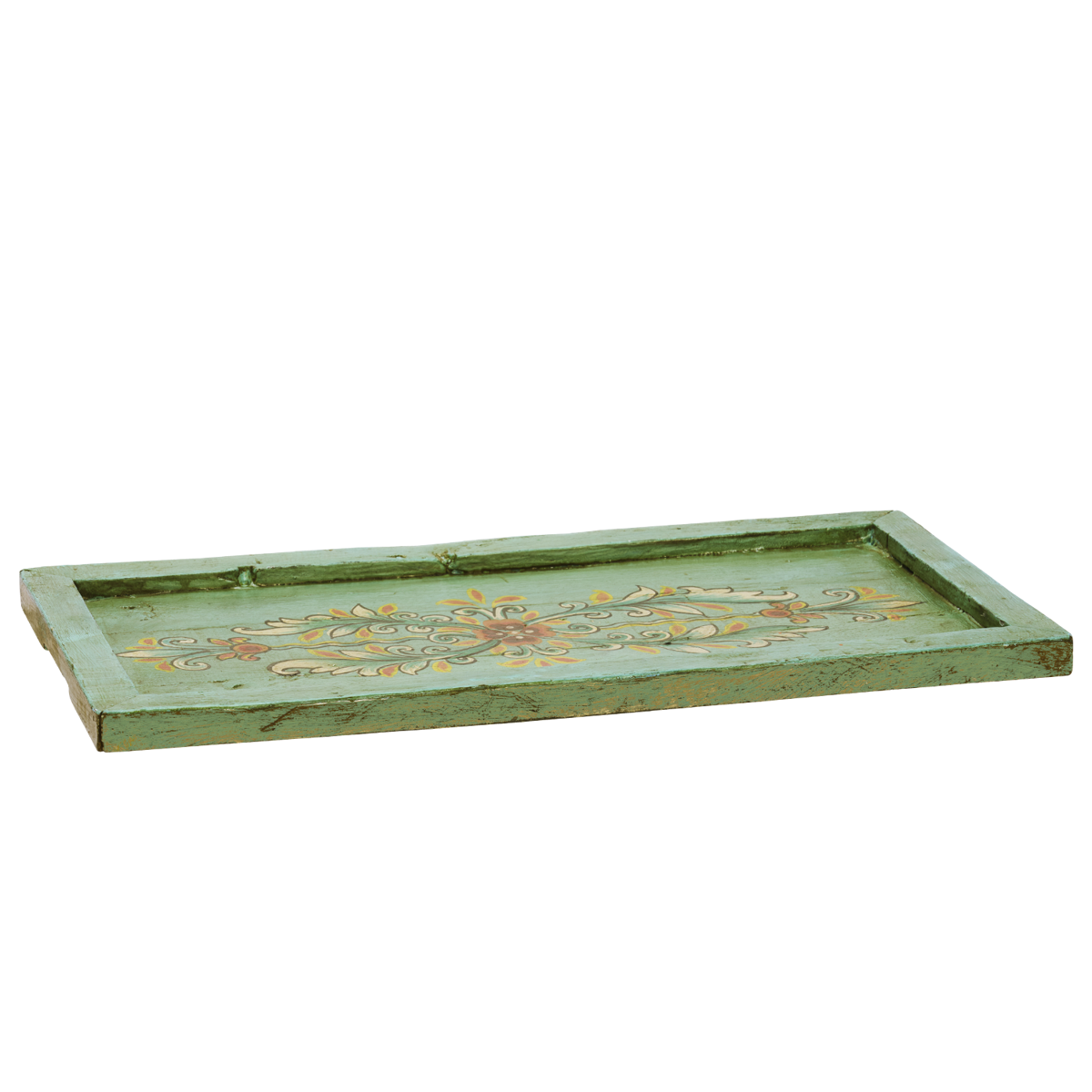 Madam Stoltz - Hand Painted Recycled Wooden Tray - Green