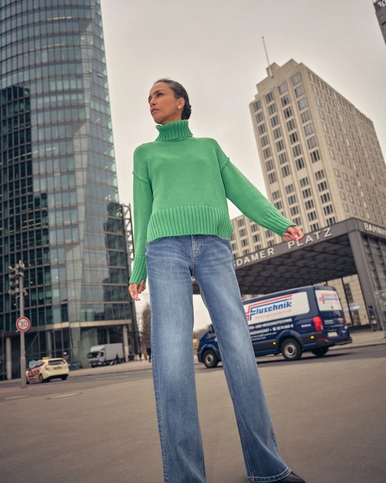 Mos Mosh Rola Bine Roll Neck Knit - Blue