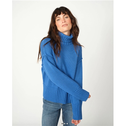 Mos Mosh Rola Bine Roll Neck Knit - Blue