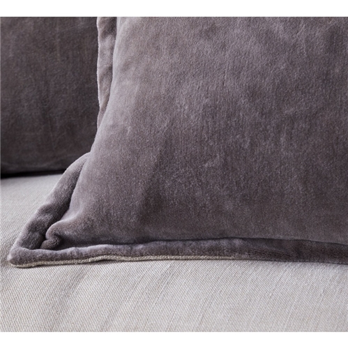 Nkuku - Dhara Velvet Cushion Cover - Charcoal - 50 x 50 cm
