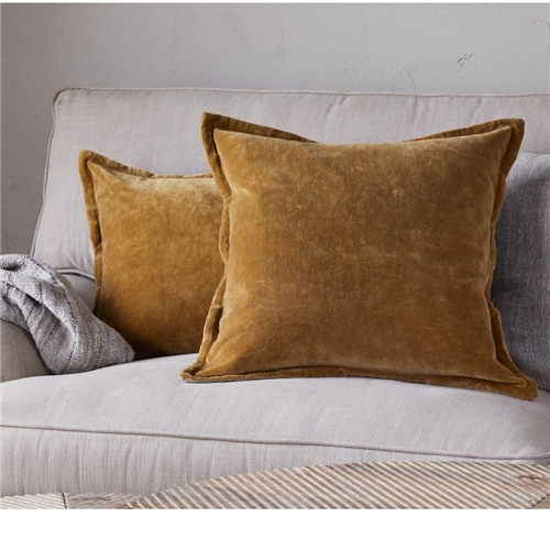 Nkuku - Sela Velvet Cushion Cover - Ochre - 50 x 50 cm