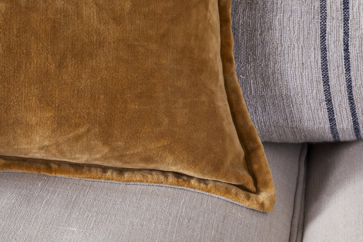 Nkuku - Sela Velvet Cushion Cover - Ochre - 50 x 50 cm