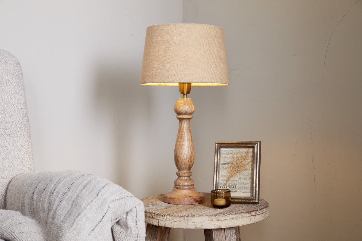 Nkuku - Usha Classic Wooden Table Lamp - Large