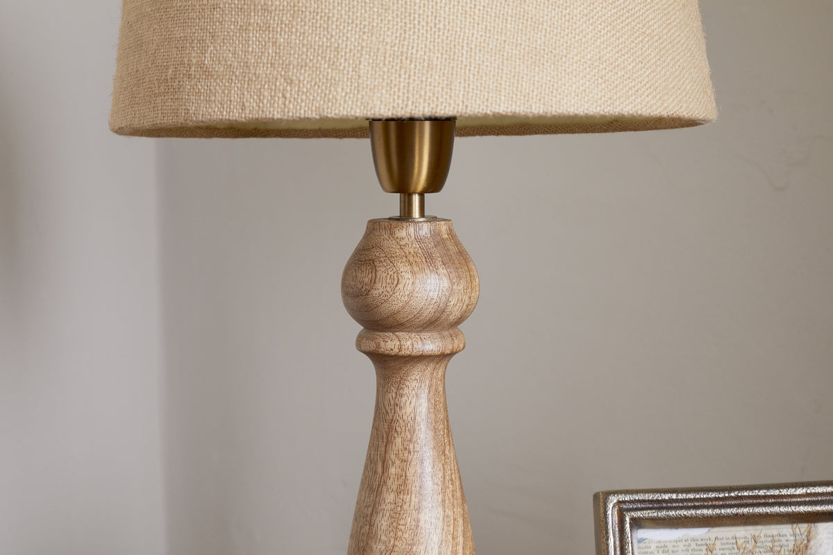 Nkuku - Usha Classic Wooden Table Lamp - Large