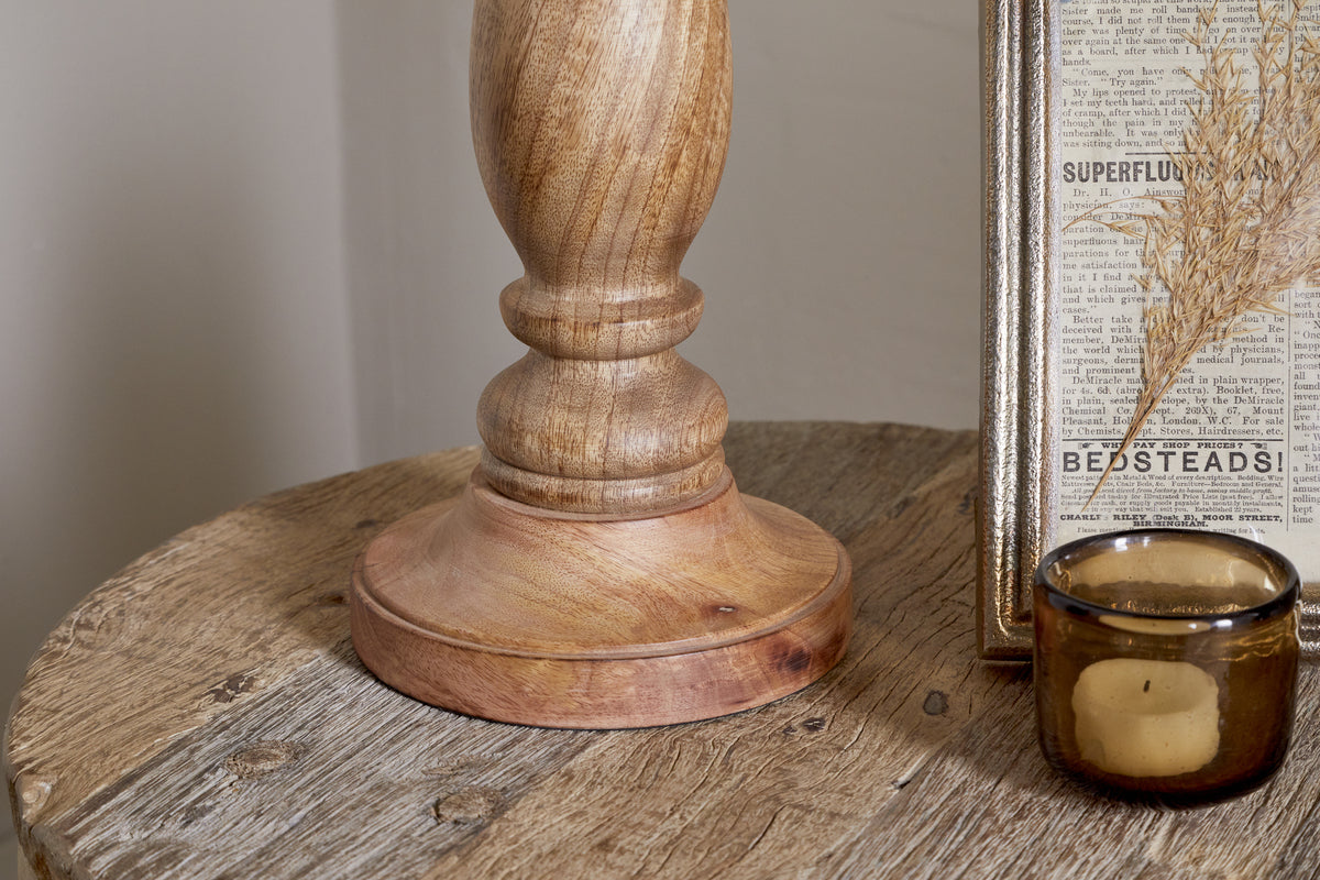 Nkuku - Usha Classic Wooden Table Lamp - Large