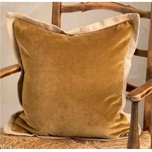 Walton Velvet Flange Cushion - Cumin