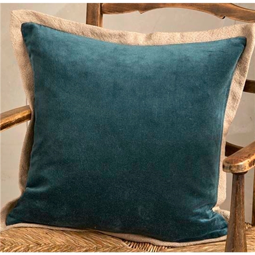 Walton Velvet Flange Cushion - Glacier
