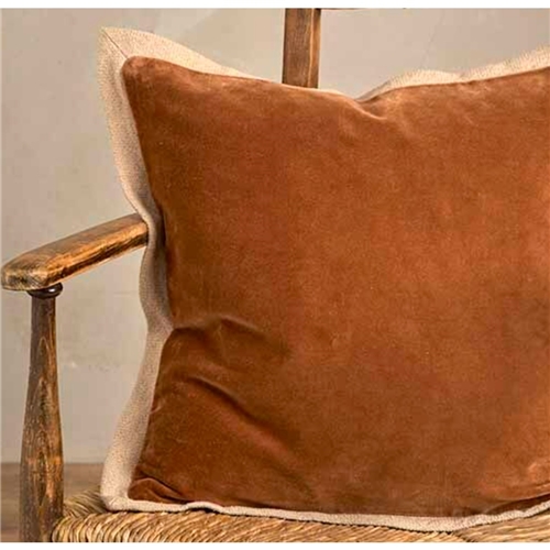 Walton Velvet Flange Cushion - Spice