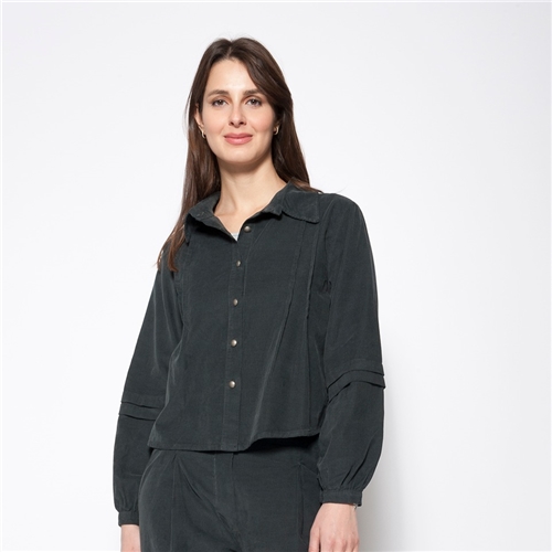 Blueberry Italia Cord Chemisette - Anthracite