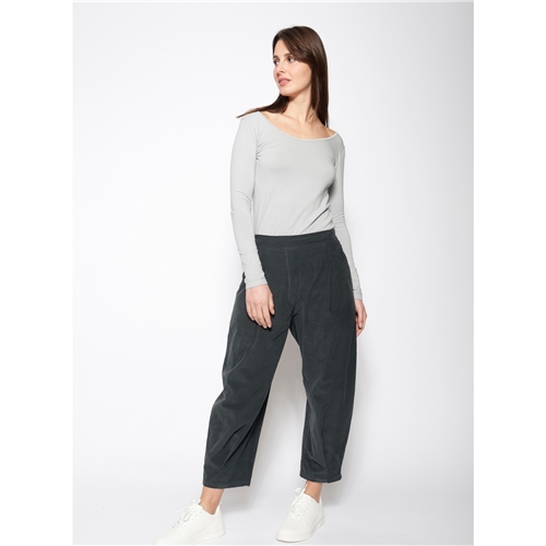 Blueberry Italia Needlecord Tulip Shaped Trousers - Anthracite
