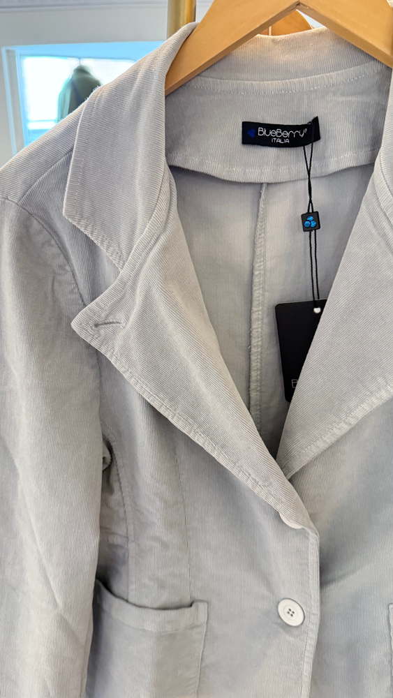 Blueberry Italia Boiled Wool Flared Jacket -Pearl