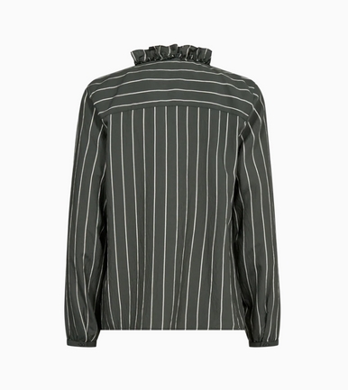 Mos Mosh Billy Stripe Ruffle Shirt - Phantom