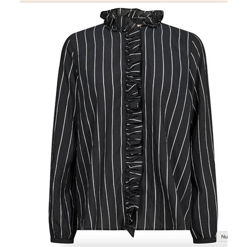 Mos Mosh Billy Stripe Ruffle Shirt - Phantom