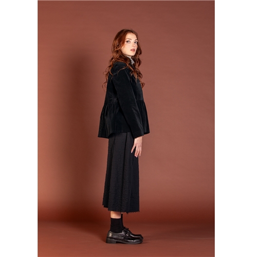 Mama B  Nuna Su Plain Frayed Skirt- Black