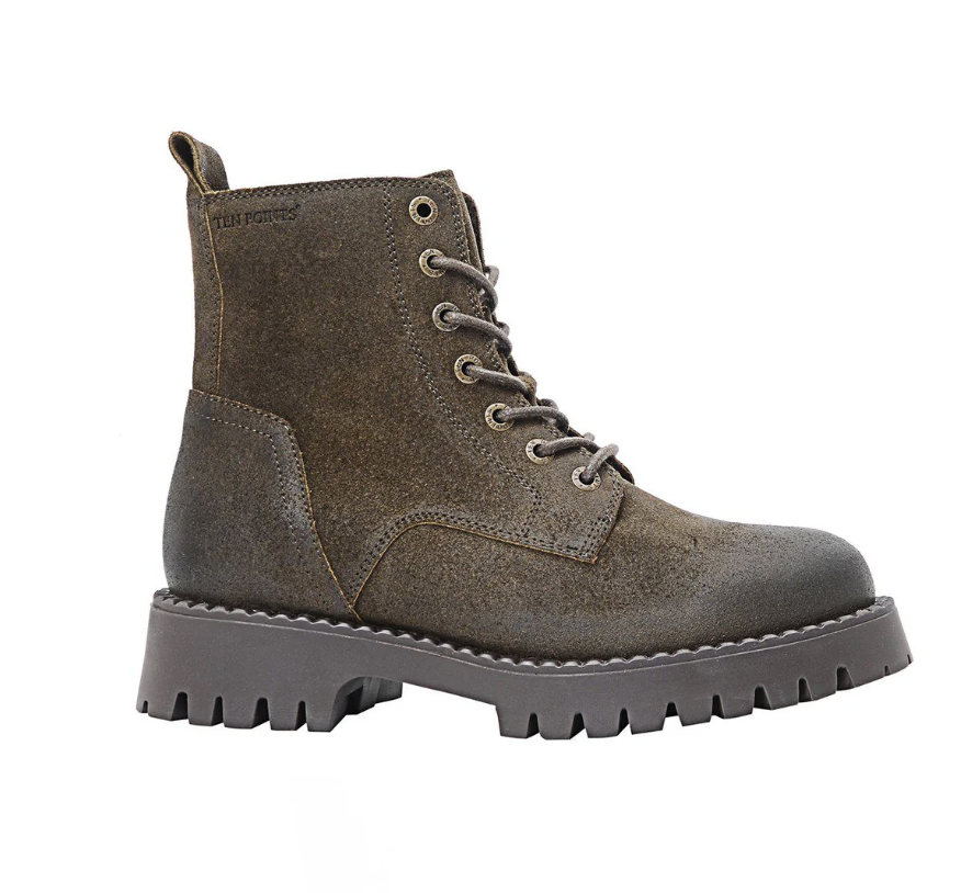 Ten Points Penny Lace Up Boots - Olive