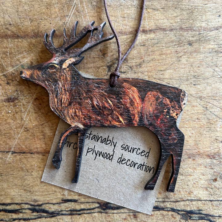 Clare O'Neill Artworks - Autumn Stag Birch Plywood Decoration