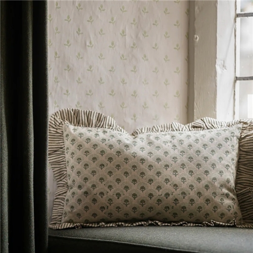 Meanwhile Fanflower Block Cushion - Forest - 30 x 50 cm