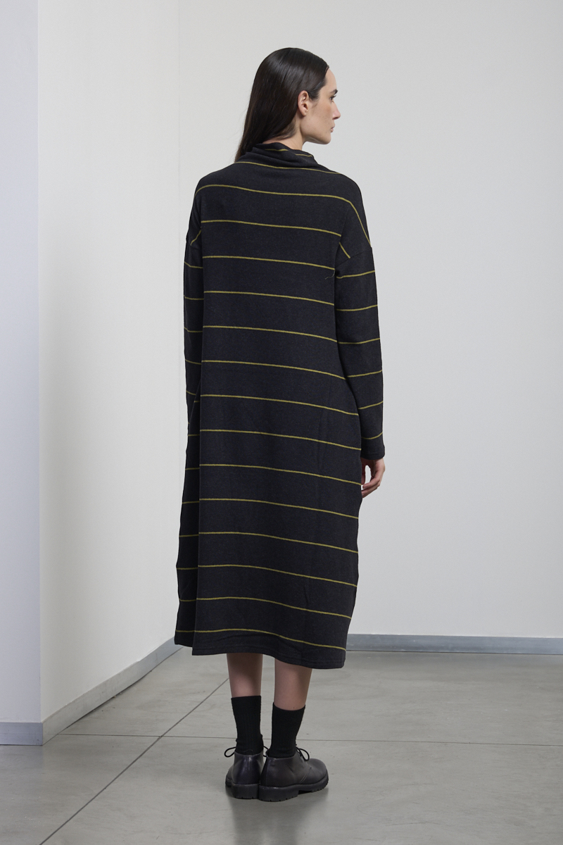Neirami Long Dress - Black & Olive