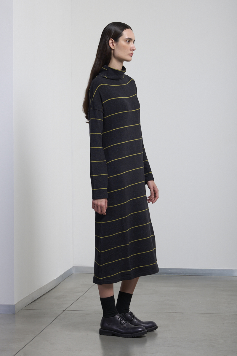 Neirami Long Dress - Black & Olive