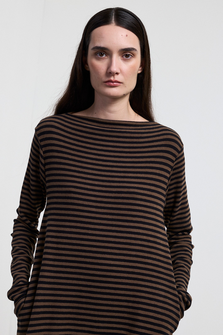Neirami Long Dress.  - Black & Tobacco