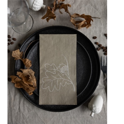 Storefactory Christmas Acorn Paper Napkin - Grey