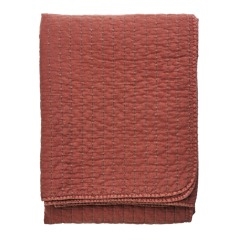 Madam Stoltz - Quilted Cotton Throw - Terracotta