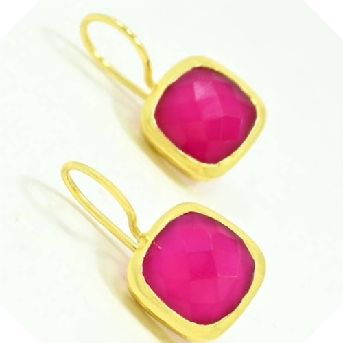 Dolce Earring - Pink Jade - Gold