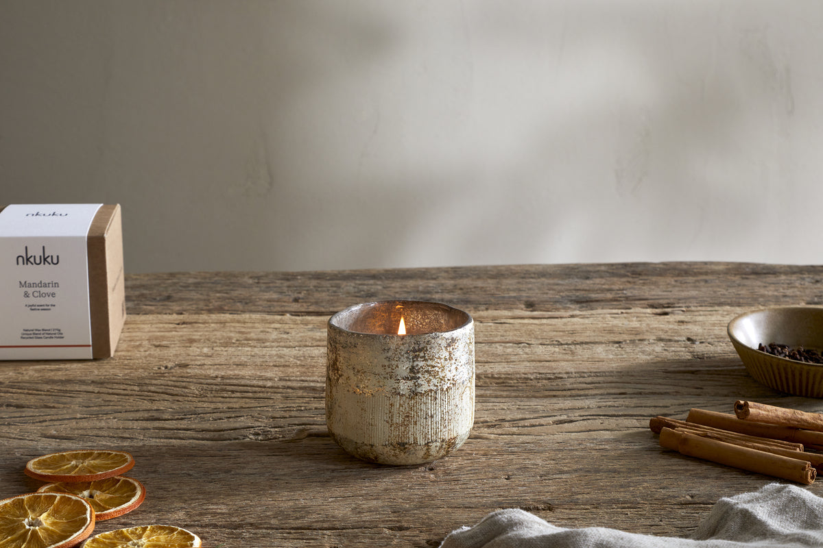 Nkuku Mandarin & Clove Glass Candle