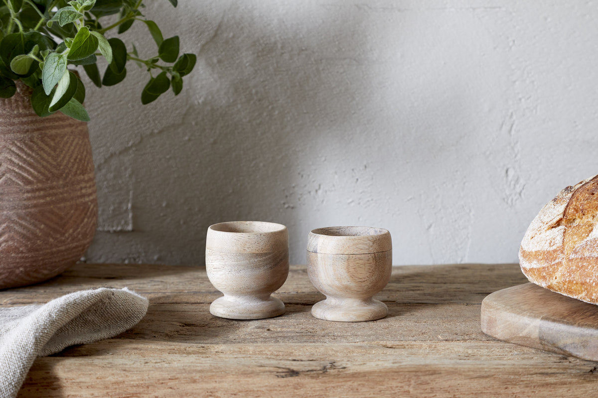 Nkuku - Awa Wooden Egg Cup - Set of Two