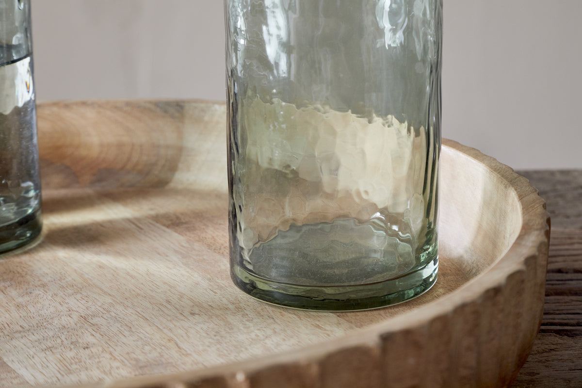 Nkuku Yala Hammered High Ball Glasses - Sage