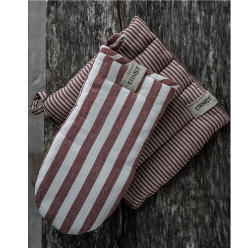 Ernst Sweden Oven Mitten - Red Stripe