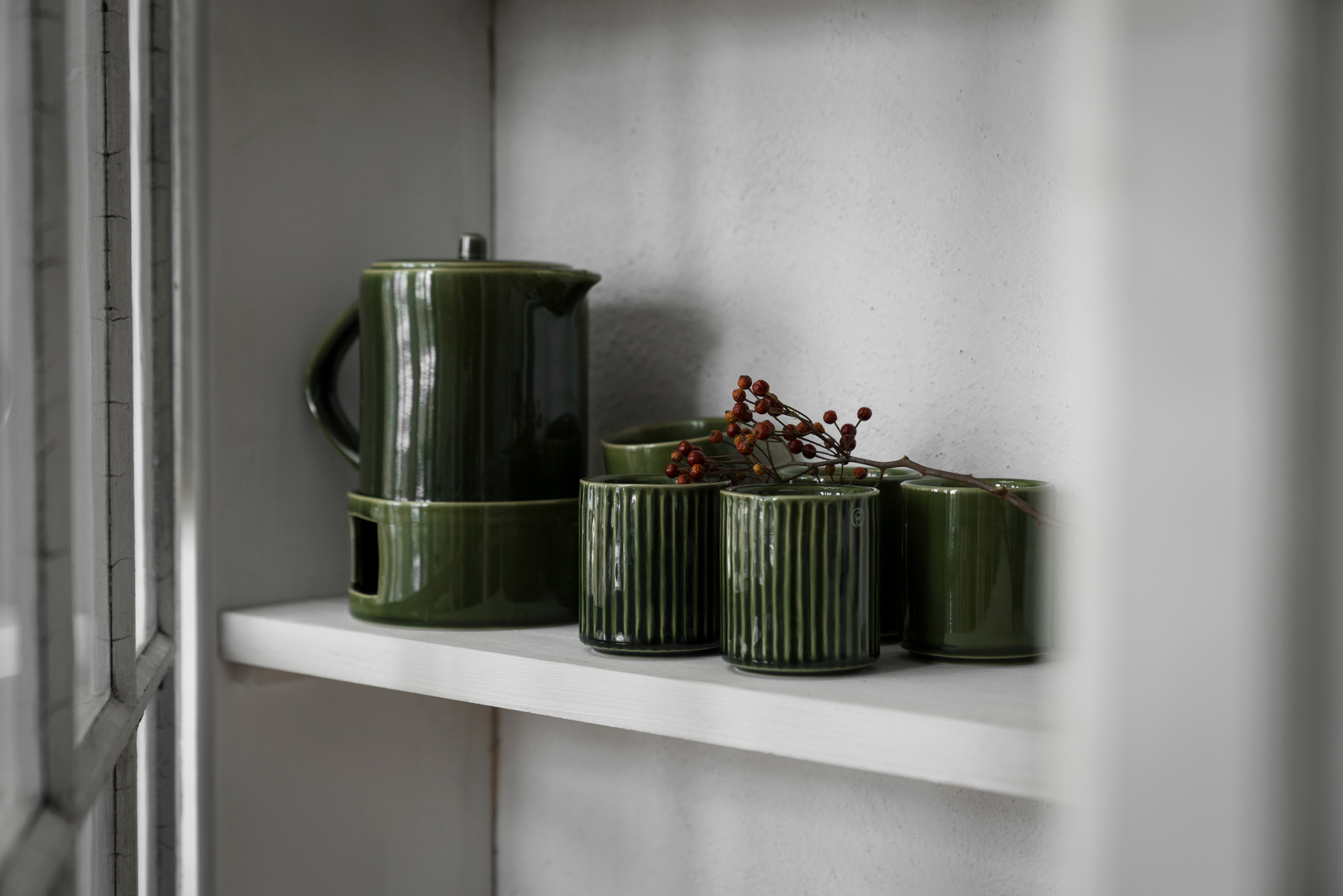 Ernst Sweden Jug with Heater for Hot Drinks -Green