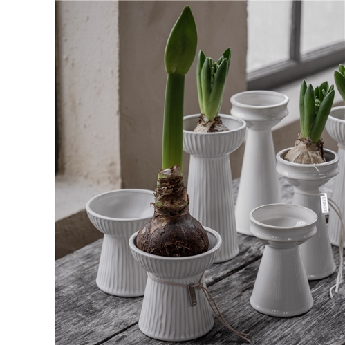 Ernst Sweden White Ribbed Hyacinth Vase